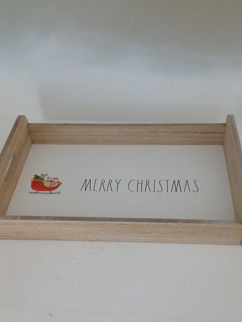 Rae Dunn Merry Christmas Wooden Serving Tray